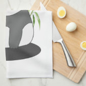 Niedliches Schwarz-Weiß-Panda in Bamboo Geschirrtuch (Viertel Falte)