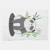 Niedliches Schwarz-Weiß-Panda in Bamboo Geschirrtuch (Horizontal)