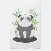 Niedliches Schwarz-Weiß-Panda in Bamboo Geschirrtuch (Vertikal)