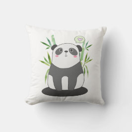 Niedliches Schwarz-Weiß-Panda in Bamboo Kissen