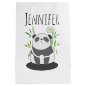 Niedliches Schwarz-Weiß-Panda in Bamboo Mittlere Geschenktüte (Rückseite)