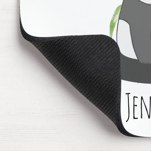 Niedliches Schwarz-Weiß-Panda in Bamboo Mousepad (Ecke)