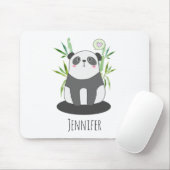 Niedliches Schwarz-Weiß-Panda in Bamboo Mousepad (Mit Mouse)