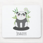 Niedliches Schwarz-Weiß-Panda in Bamboo Mousepad (Vorne)