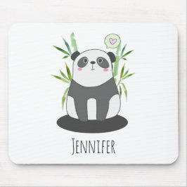 Niedliches Schwarz-Weiß-Panda in Bamboo Mousepad