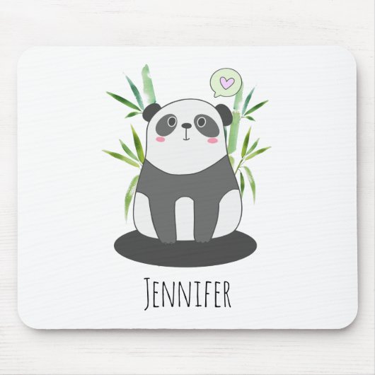 Niedliches Schwarz-Weiß-Panda in Bamboo Mousepad (Vorne)