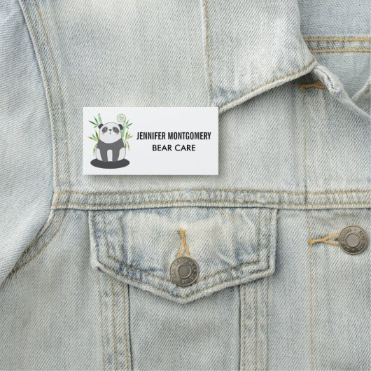 Niedliches Schwarz-Weiß-Panda in Bamboo Namensschild (Beispiel)