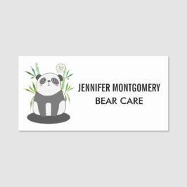 Niedliches Schwarz-Weiß-Panda in Bamboo Namensschild