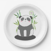 Niedliches Schwarz-Weiß-Panda in Bamboo Pappteller (Vorderseite)
