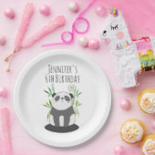 Niedliches Schwarz-Weiß-Panda in Bamboo Pappteller (Party)
