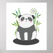 Niedliches Schwarz-Weiß-Panda in Bamboo Poster (Vorne)