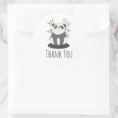 Niedliches Schwarz-Weiß-Panda in Bamboo Runder Aufkleber (Tasche)