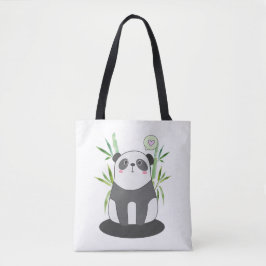 Niedliches Schwarz-Weiß-Panda in Bamboo Tasche