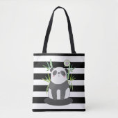 Niedliches Schwarz-Weiß-Panda in Bamboo Tasche (Vorderseite)