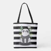 Niedliches Schwarz-Weiß-Panda in Bamboo Tasche (Rückseite)
