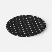 Niedliches Schwarz-Weiß-Polka-Punktmuster Pappteller (Schrägansicht)