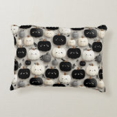 Niedliches Schwarz-Weiß-Pumpkin-Fallmuster Dekokissen (Rückseite)