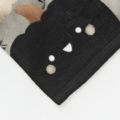 Niedliches Schwarz-Weiß-Pumpkin-Fallmuster Fleecedecke (Ecke)