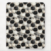 Niedliches Schwarz-Weiß-Pumpkin-Fallmuster Mousepad (Vorne)