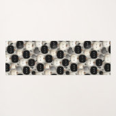 Niedliches Schwarz-Weiß-Pumpkin-Fallmuster Yogamatte (Rückseite (Horizontal))