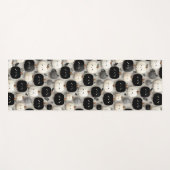 Niedliches Schwarz-Weiß-Pumpkin-Fallmuster Yogamatte (Vorderseite (Horizontal))