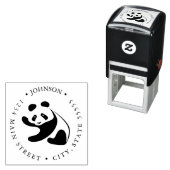 Niedliches Schwarz-Weiß-Rücksendesiegel Permastempel (Beispiel)