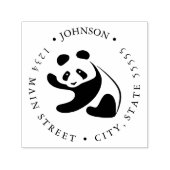 Niedliches Schwarz-Weiß-Rücksendesiegel Permastempel (Design)