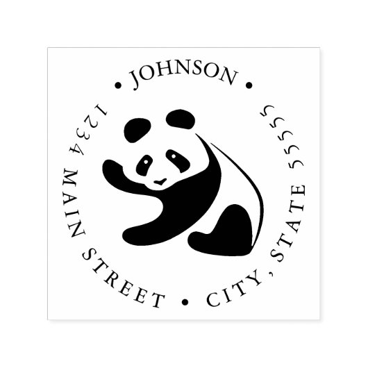 Niedliches Schwarz-Weiß-Rücksendesiegel Permastempel (Design)