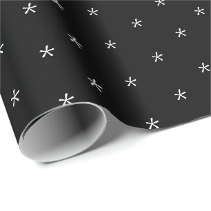Niedliches Schwarz-Weiß-Schneeflocken-Muster Geschenkpapier