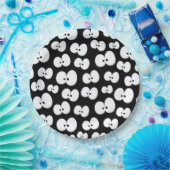 Niedliches Schwarz-Weiß-Spooky-Eyes Halloween Pappteller (Party)