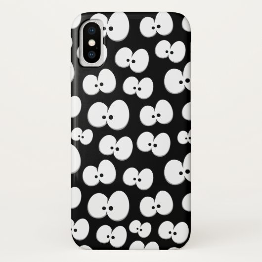 Niedliches Schwarz-Weiß-Spooky-Eyes-Muster Hallowe Case-Mate iPhone Hülle (Rückseite)