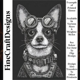 Niedliches Schwarz-Weiß-Steampton-Welpe T7 Entpack Seidenpapier