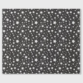Niedliches Schwarz-Weiß-Sternenmuster Geschenkpapier (Flach)