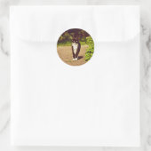 Niedliches Schwarz-Weiß-Tuxedo-Kat-Foto Runder Aufkleber (Tasche)