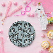 Niedliches Schwarz-Weiß-Tuxedo-Katzenmuster Pappteller (Party)