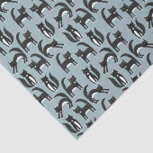 Niedliches Schwarz-Weiß-Tuxedo-Katzenmuster Seidenpapier (Ausschnitt)