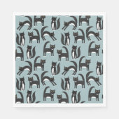 Niedliches Schwarz-Weiß-Tuxedo-Katzenmuster Serviette (Vorderseite)