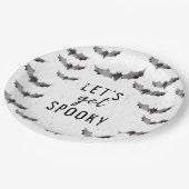 Niedliches Schwarz-Weiß-Wasserfarben-Bat-Spooky Ha Pappteller (Schrägansicht)