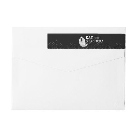 Niedliches Schwarz-Weiß-Wasserfarben-Ghost-Hallowe (Rückseite)