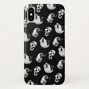 Niedliches Schwarz-Weiß-Wasserfarben-Ghosts Hallow Case-Mate iPhone Hülle