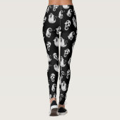Niedliches Schwarz-Weiß-Wasserfarben-Ghosts Hallow Leggings (Rückseite)