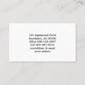 Niedliches Schwarz-Weiß-Welpenfotos Visitenkarte (Rückseite)