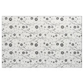 Niedliches Schwarz-Weiß-Zartes Blumenmuster Stoff (Yard (91,4 cm))