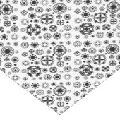 Niedliches Schwarz-weißes arabesque Dekormuster Kurzer Tischläufer (Ecke)