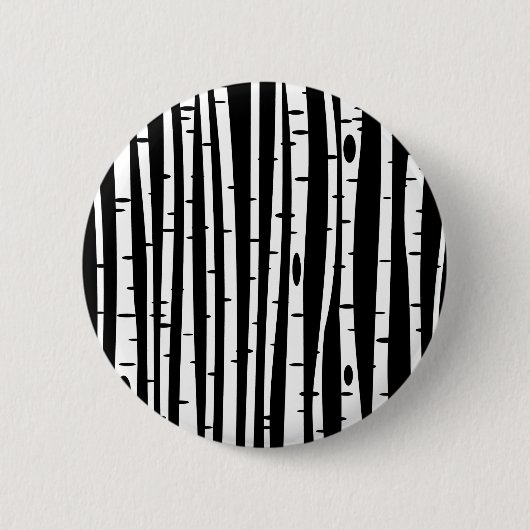 Niedliches Schwarz-weißes Baumdiagramm Button (Vorderseite)