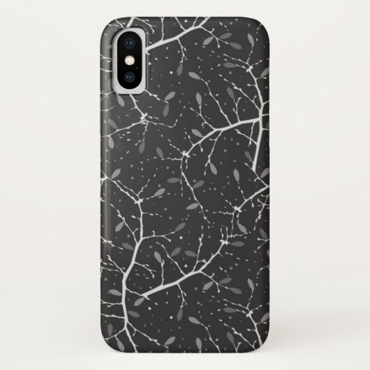 Niedliches Schwarz-weißes Baumdiagramm Case-Mate iPhone Hülle (Rückseite)