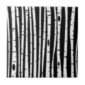 Niedliches Schwarz-weißes Baumdiagramm Fliese (Vorderseite)