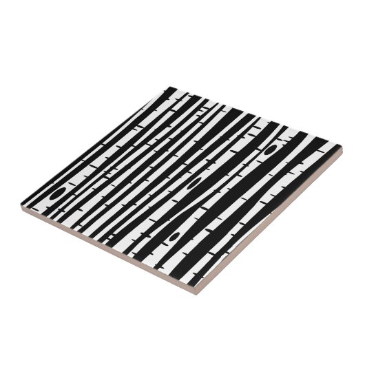 Niedliches Schwarz-weißes Baumdiagramm Fliese (Seite)