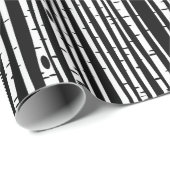 Niedliches Schwarz-weißes Baummuster Geschenkpapier (Rolleneckpunkt)