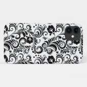 Niedliches Schwarz-weißes Blumendesign Case-Mate iPhone Hülle (Rückseite (Horizontal))